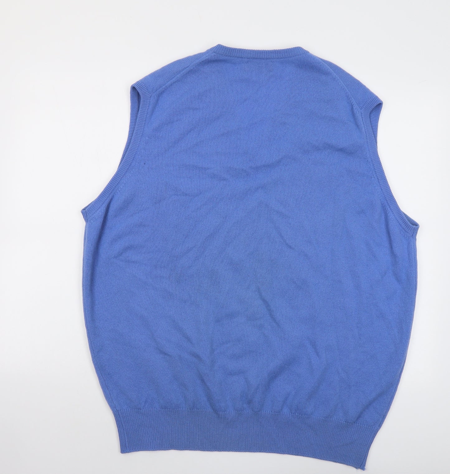 Peter Storm Mens Blue V-Neck Wool Pullover Jumper Size 2XL Sleeveless