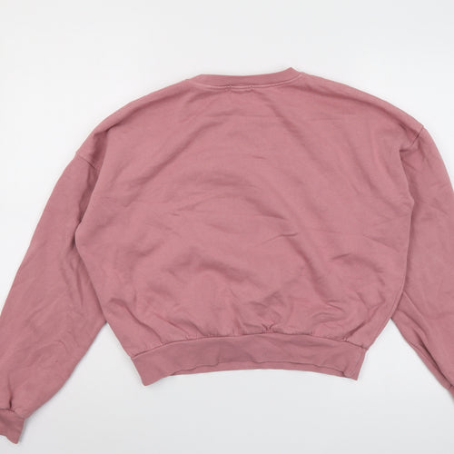 Pull&Bear Womens Pink Cotton Pullover Sweatshirt Size S Pullover - City of Chicago