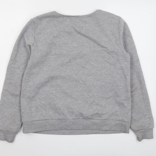 Red Herring Womens Grey Polyester Pullover Sweatshirt Size 14 Pullover - Flower detail
