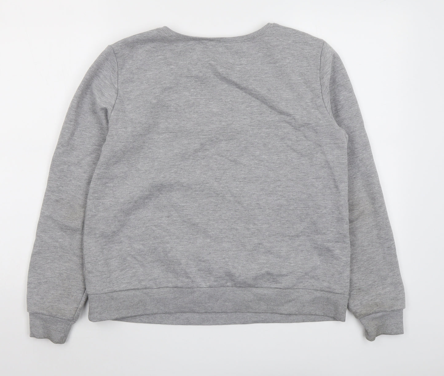 Red Herring Womens Grey Polyester Pullover Sweatshirt Size 14 Pullover - Flower detail