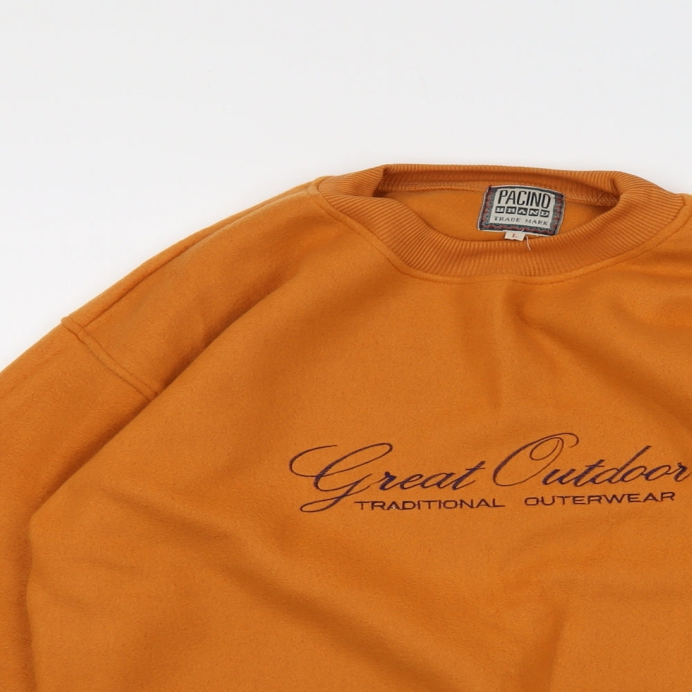 Pacino Mens Orange Polyester Pullover Sweatshirt Size L - Great Outdoor
