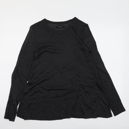 Mohito Womens Black Polyester Basic T-Shirt Size XS Round Neck