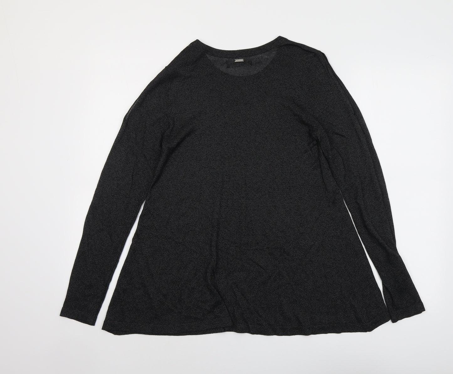 Mohito Womens Black Polyester Basic T-Shirt Size XS Round Neck