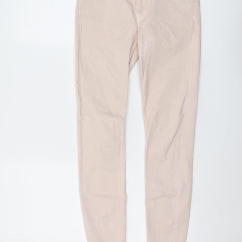 Zara Womens Beige Cotton Skinny Jeans Size 8 L27 in Regular Button