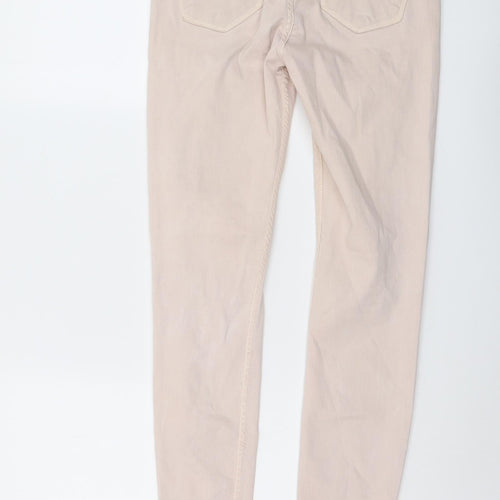 Zara Womens Beige Cotton Skinny Jeans Size 8 L27 in Regular Button