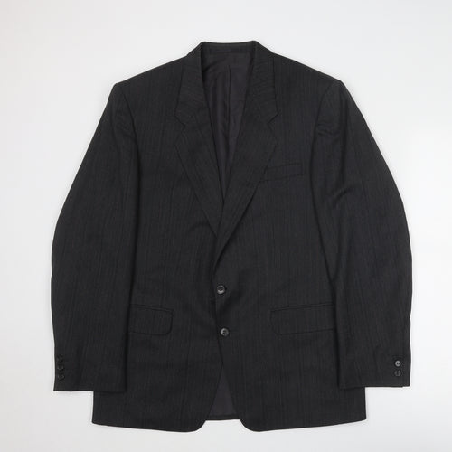 Leithauser Mens Grey Striped Wool Jacket Suit Jacket Size 42 Regular