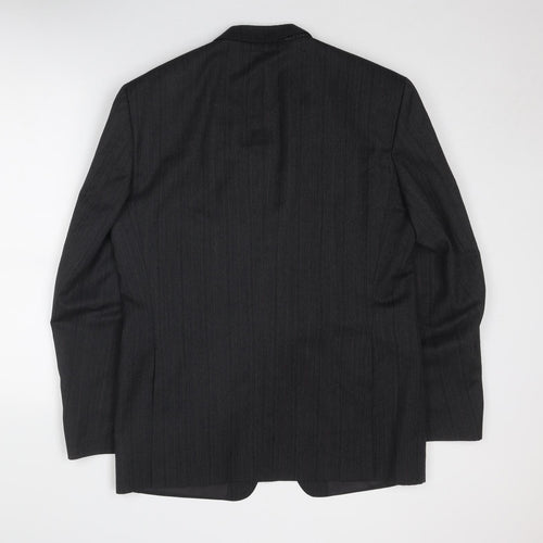 Leithauser Mens Grey Striped Wool Jacket Suit Jacket Size 42 Regular