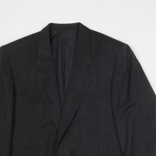 Leithauser Mens Grey Striped Wool Jacket Suit Jacket Size 42 Regular