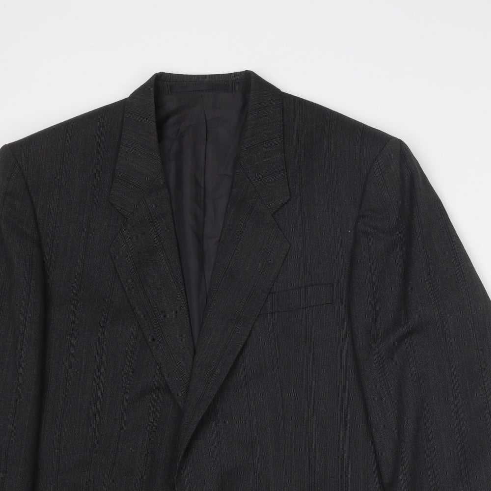 Leithauser Mens Grey Striped Wool Jacket Suit Jacket Size 42 Regular