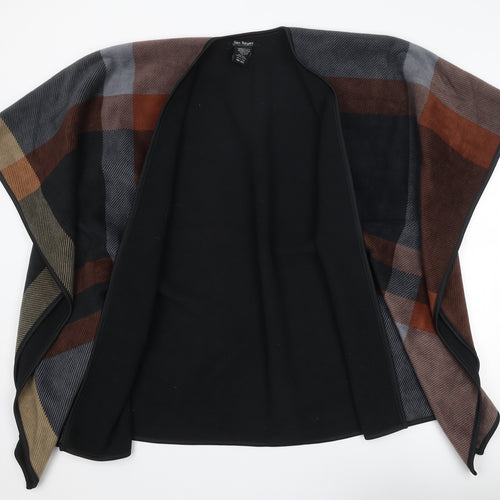 Ellen Reyes Womens Multicoloured Plaid Overcoat Poncho One Size