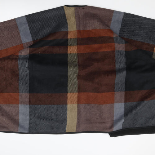 Ellen Reyes Womens Multicoloured Plaid Overcoat Poncho One Size