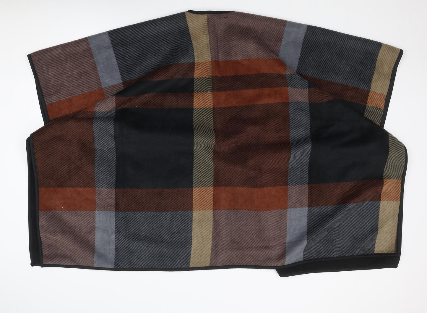 Ellen Reyes Womens Multicoloured Plaid Overcoat Poncho One Size