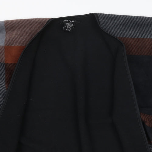 Ellen Reyes Womens Multicoloured Plaid Overcoat Poncho One Size