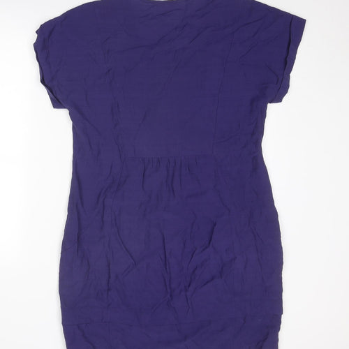 Sandwich Womens Purple Polyester A-Line Size 12 Round Neck Zip