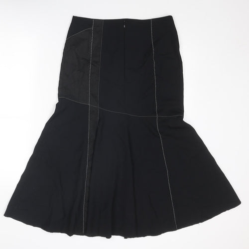 Garella Womens Black Polyester Swing Skirt Size 30 in Zip