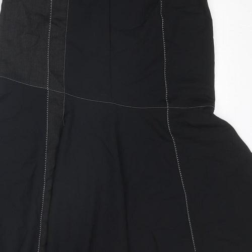 Garella Womens Black Polyester Swing Skirt Size 30 in Zip