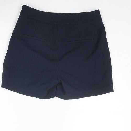 H&M Womens Blue Polyester Sailor Shorts Size 8 Regular Zip