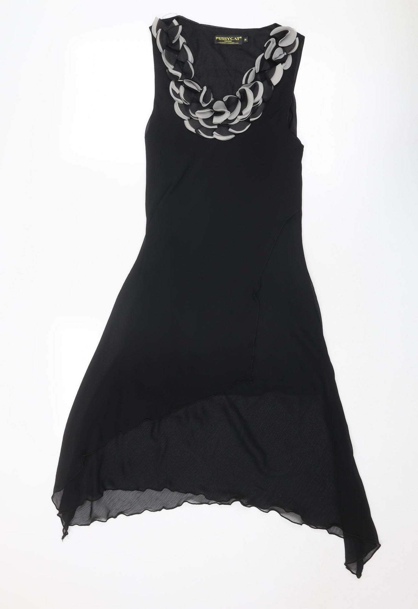 Pussycat London Womens Black Polyester Fit & Flare Size M Scoop Neck Pullover