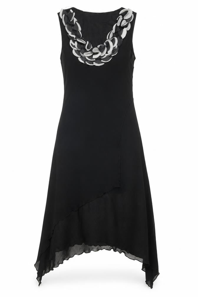 Pussycat London Womens Black Polyester Fit & Flare Size M Scoop Neck Pullover