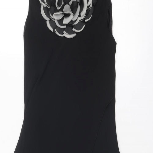 Pussycat London Womens Black Polyester Fit & Flare Size M Scoop Neck Pullover