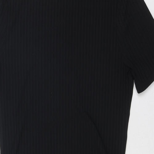 Boohoo Womens Black Polyester T-Shirt Dress Size 12 Round Neck Pullover