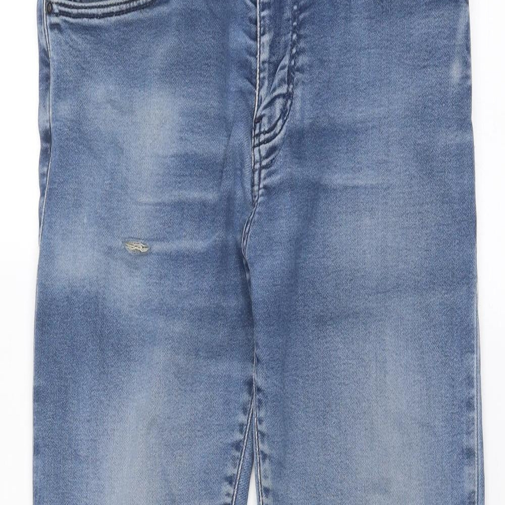 Emporio Armani Mens Blue Cotton Straight Jeans Size 30 in Regular Zip