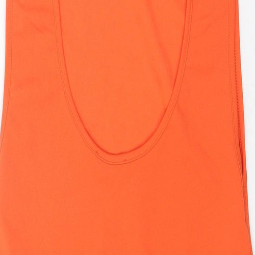 PRETTYLITTLETHING Womens Orange Polyester Bodysuit One-Piece Size 14 Zip - Open Back