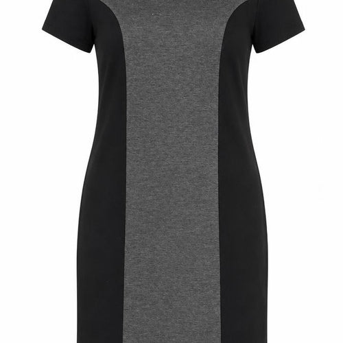 Mimosa Womens Black Colourblock Polyester T-Shirt Dress Size 14 Round Neck Pullover