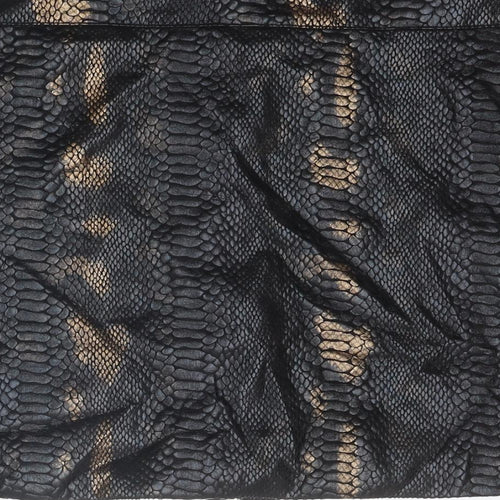 QED London Womens Black Animal Print Polyester A-Line Skirt Size 14 Zip - Snakeskin pattern
