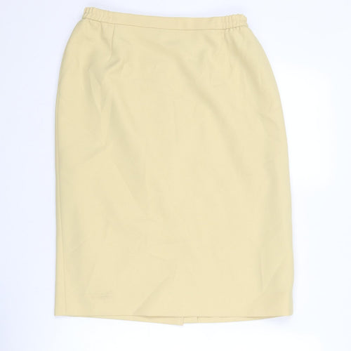 Eastex Womens Yellow Polyester Straight & Pencil Skirt Size 12 Zip