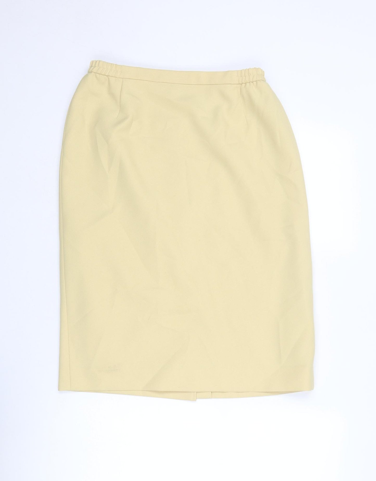 Eastex Womens Yellow Polyester Straight & Pencil Skirt Size 12 Zip