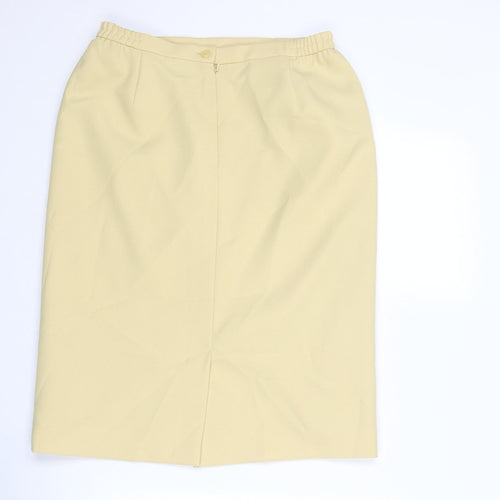 Eastex Womens Yellow Polyester Straight & Pencil Skirt Size 12 Zip