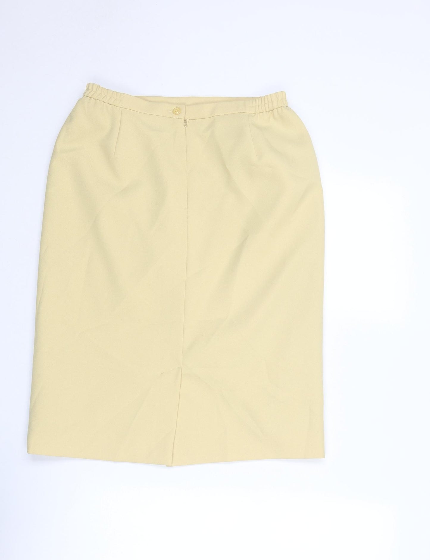 Eastex Womens Yellow Polyester Straight & Pencil Skirt Size 12 Zip