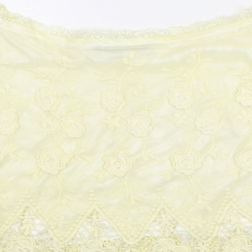 Parisian Collection Womens Yellow Polyester Basic Blouse Size S Off the Shoulder - Size S-M