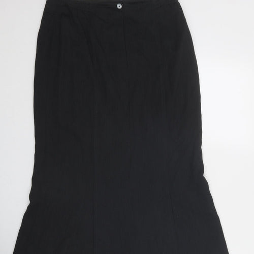 ara Womens Black Polyester A-Line Skirt Size 14 Zip