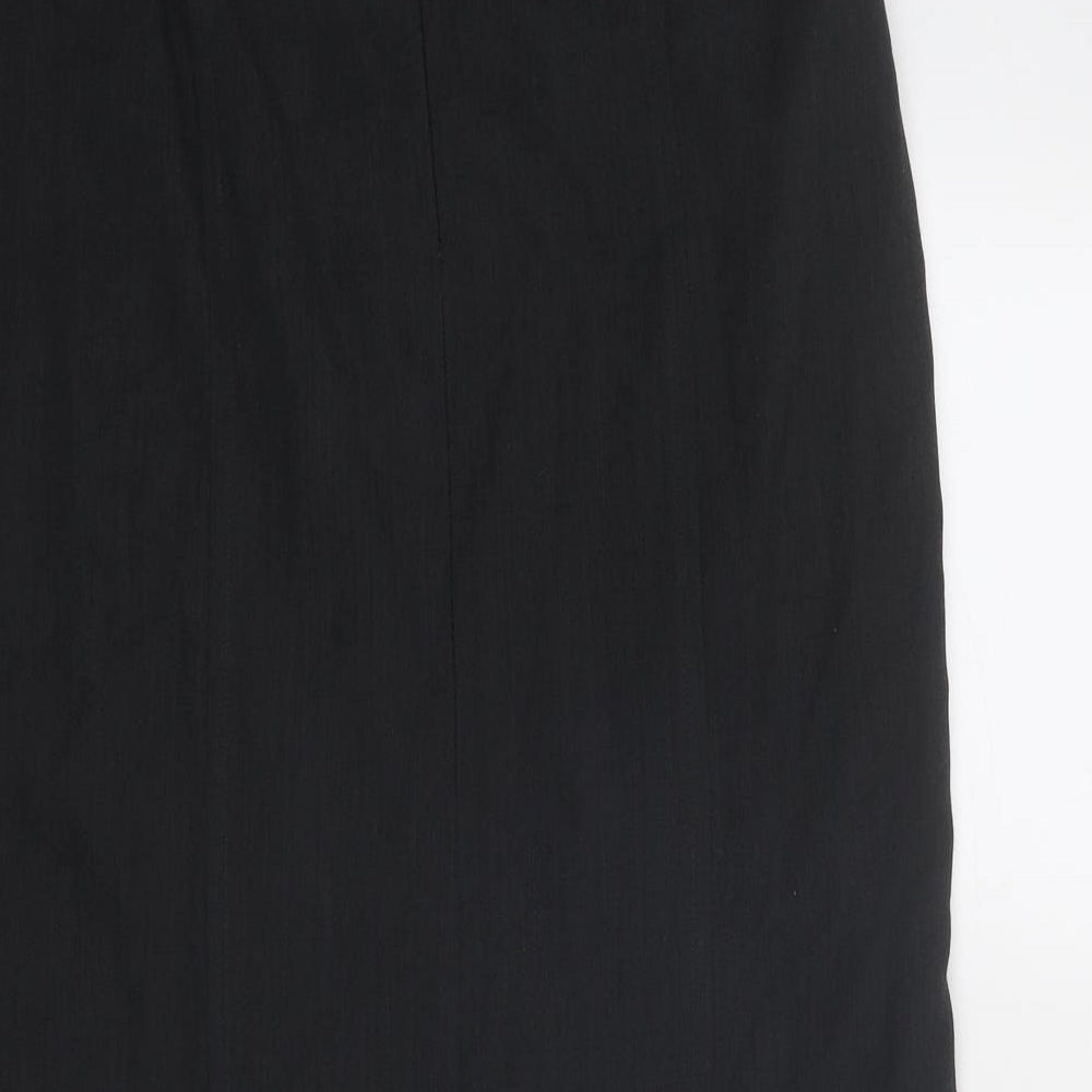 ara Womens Black Polyester A-Line Skirt Size 14 Zip