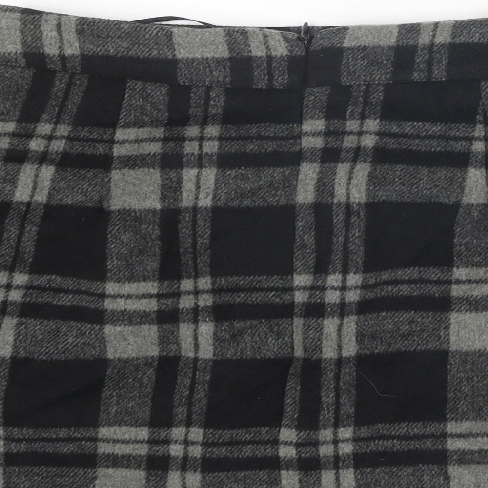 Cameo Rose Womens Grey Plaid Polyester Mini Skirt Size 10 Zip