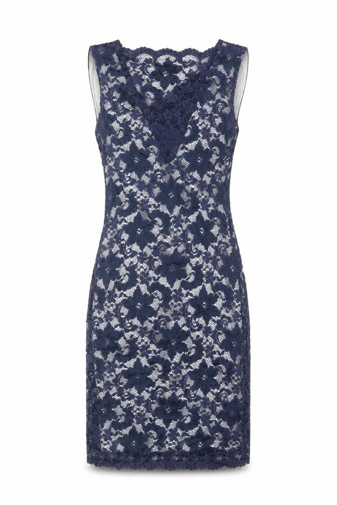 Lipsy Womens Blue Floral Nylon A-Line Size 8 Square Neck Zip