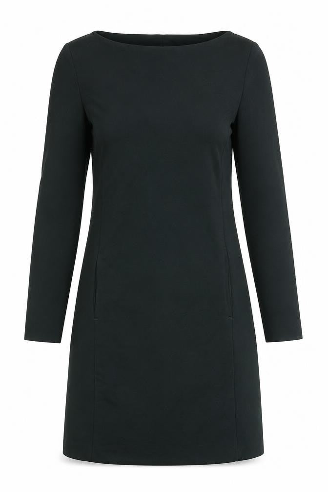 Front view of H&M women’s green polyester a-line size 2xs boat neck zip
