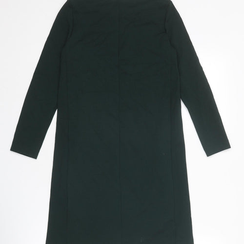 H&M Womens Green Polyester A-Line Size 2XS Boat Neck Zip