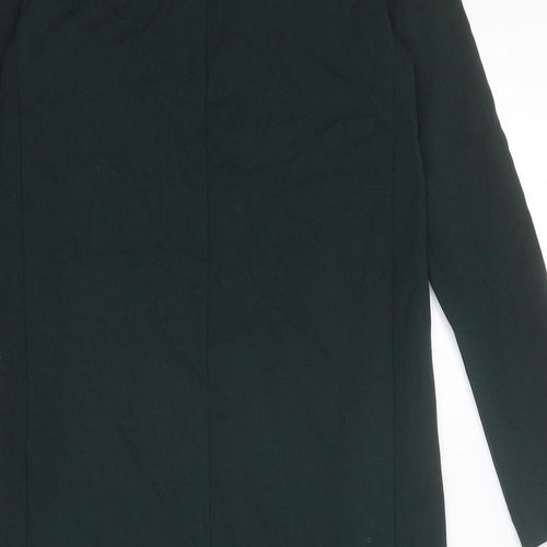 H&M Womens Green Polyester A-Line Size 2XS Boat Neck Zip