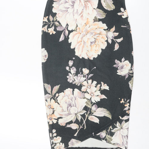 New Look Womens Multicoloured Floral Polyester Bandage Skirt Size 6