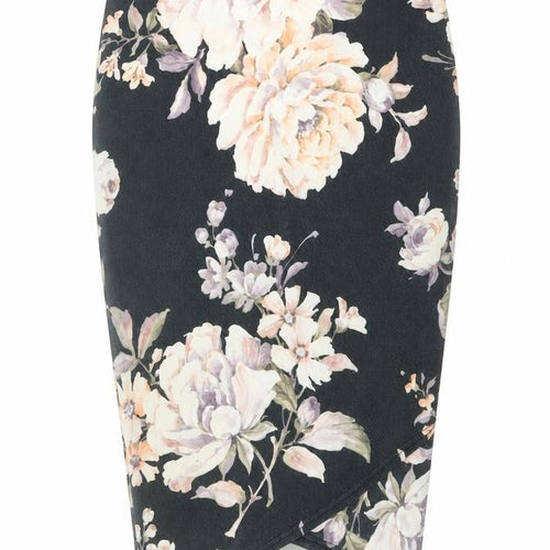 New Look Womens Multicoloured Floral Polyester Bandage Skirt Size 6