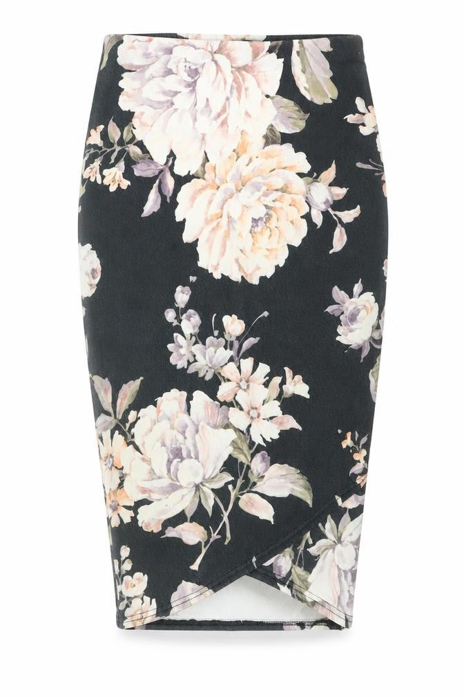 New Look Womens Multicoloured Floral Polyester Bandage Skirt Size 6