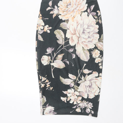New Look Womens Multicoloured Floral Polyester Bandage Skirt Size 6