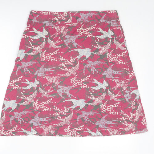 White Stuff Womens Multicoloured Geometric Cotton A-Line Skirt Size 12 - Bird pattern