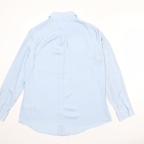 Autograph Womens Blue Polyester Basic Button-Up Size 16 Collared