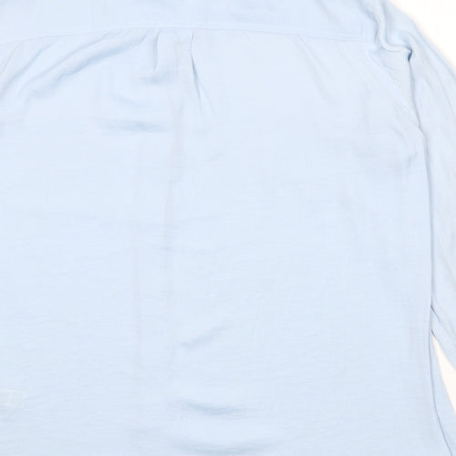 Autograph Womens Blue Polyester Basic Button-Up Size 16 Collared