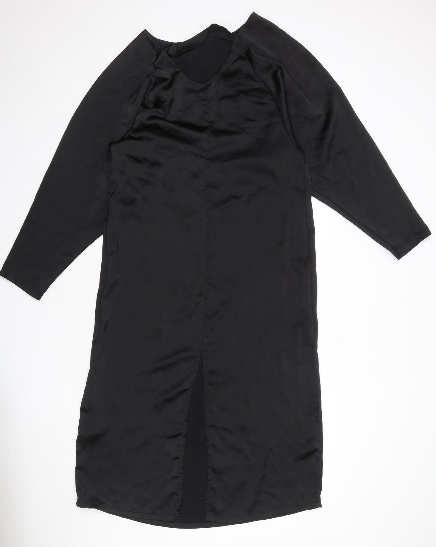 H&M Womens Black Polyester A-Line Size S Boat Neck Pullover