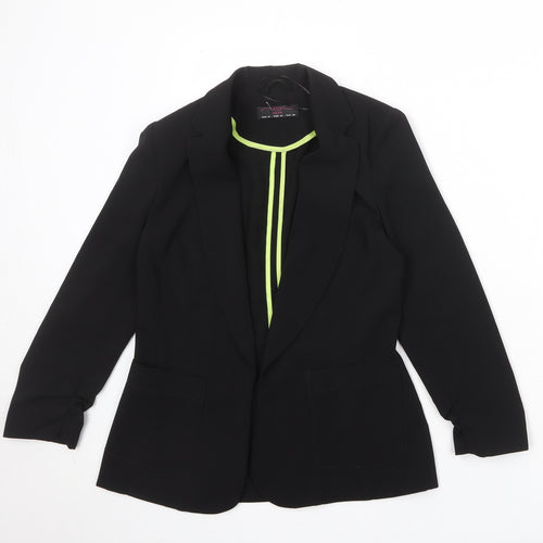 New Look Womens Black Polyester Jacket Blazer Size 10 - Open